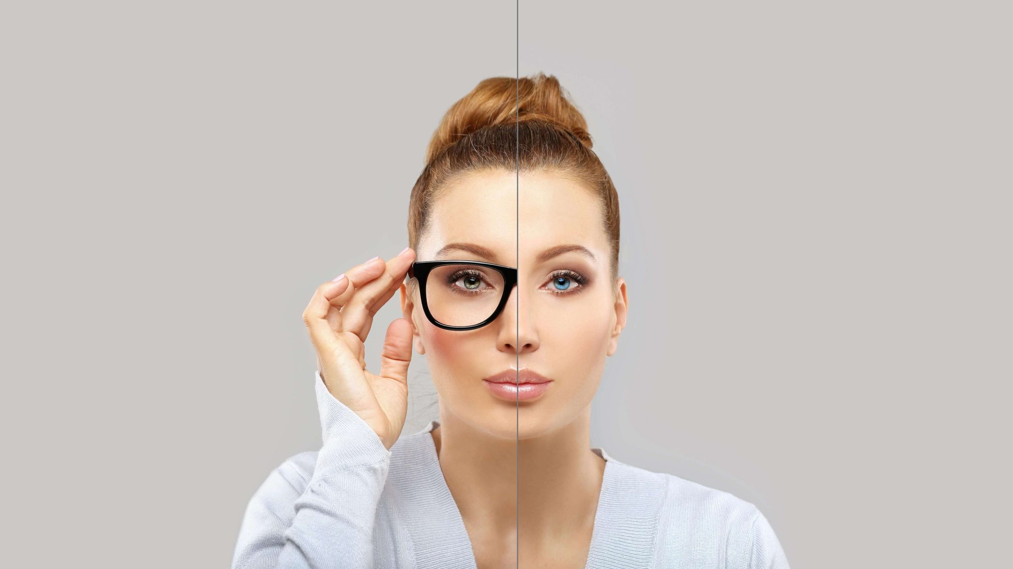 عینک و لنز تماسی کنار هم برای مقایسه و انتخاب گزینه مناسب برای اصلاح دید